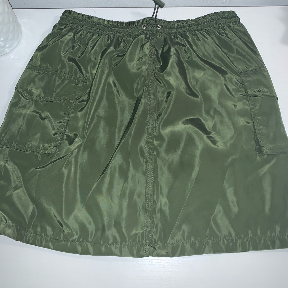 Olive green mini skirt
